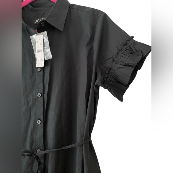 J Crew Women's Amelia Maxi Shirtdress in Black Cotton Poplin Size S - Picture 5 of 11